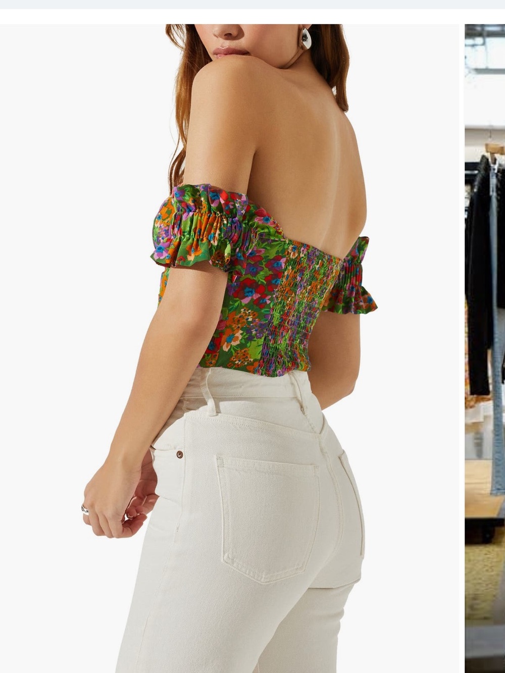Astr the label off the shoulder crop top - Picture 2 of 6
